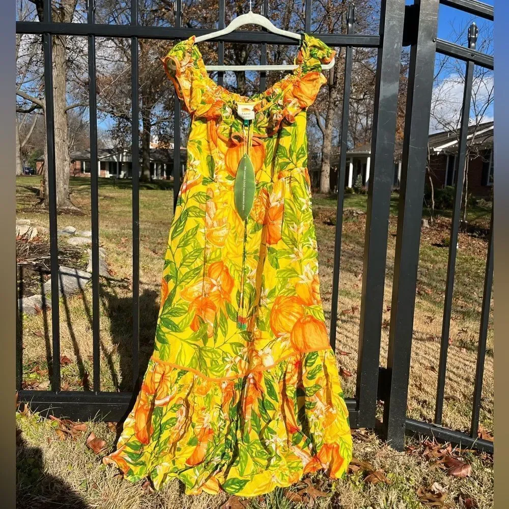 FARM Rio Tangerine Midi Dress NWT